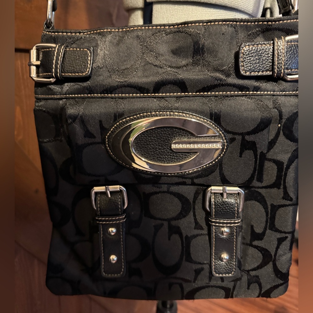 Guess Black Patterned Shoulder Bag - Picture 2 of 4
